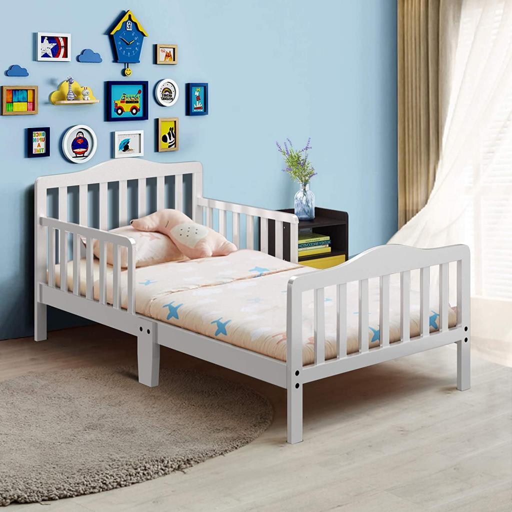 Costzon Rubber Wood Toddler Bed