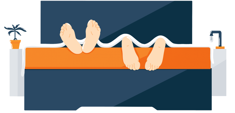 Illustration of a Sleeping Couples Feet